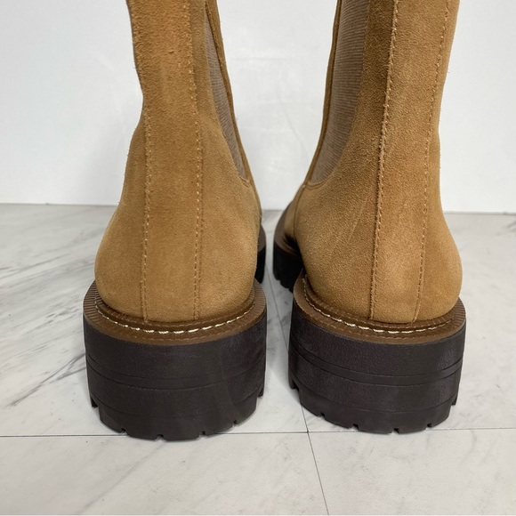 Sam Edelman Laguna Light Brown Suede Lug Sole Chelsea Boot 9 1/2 M - Picture 4 of 14